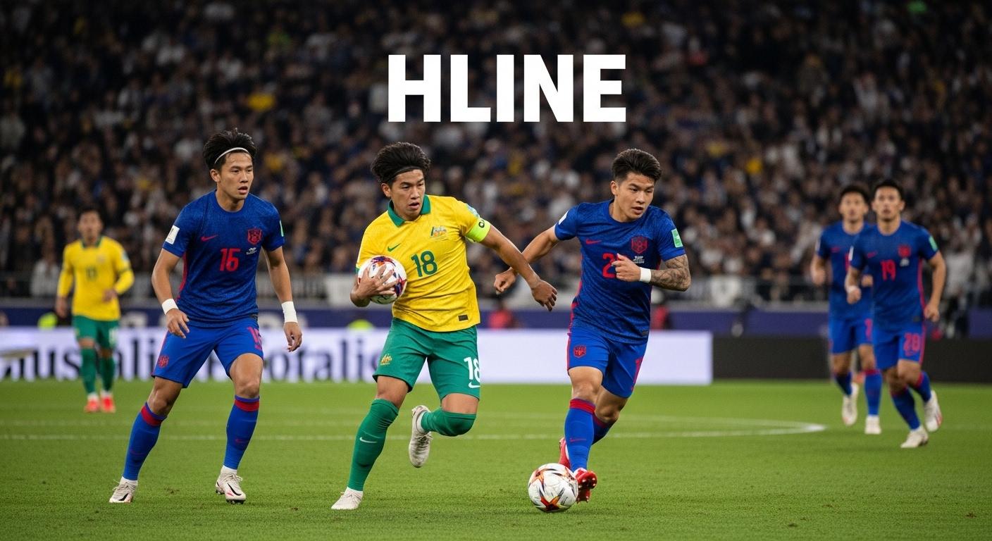 Sports journalist studying tactical charts during a football match between Australia and the Philippines