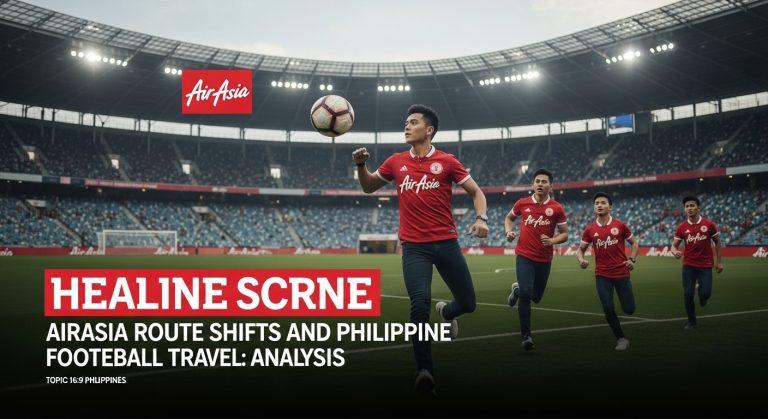 Football fans traveling to Australia with AirAsia branding in a stadium backdrop