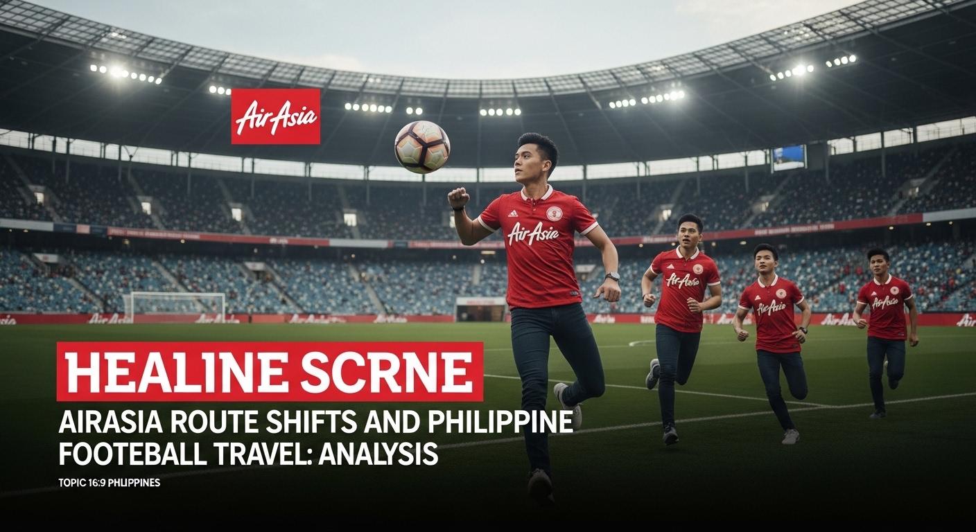 Football fans traveling to Australia with AirAsia branding in a stadium backdrop
