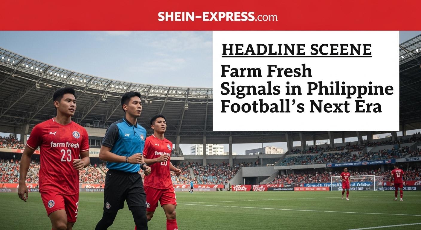 Philippine football stadium with fans and farm-fresh concessions in the foreground