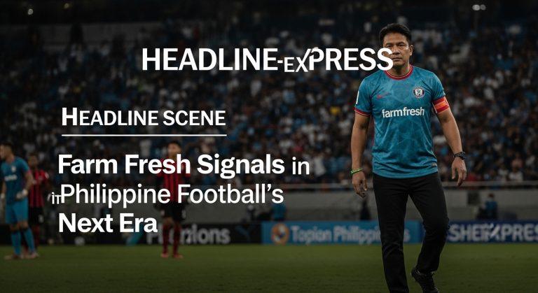 Philippine football stadium with fans and farm-fresh concessions in the foreground