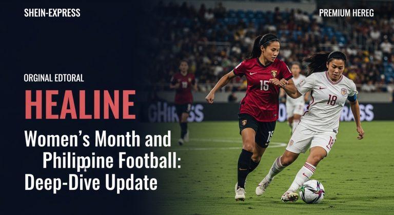 Women football players training in the Philippines during Women's Month at a stadium.