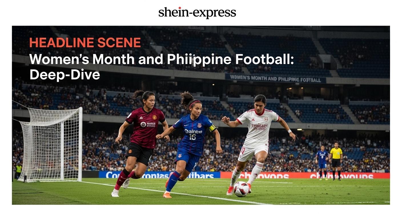 Women football players training in the Philippines during Women's Month at a stadium.