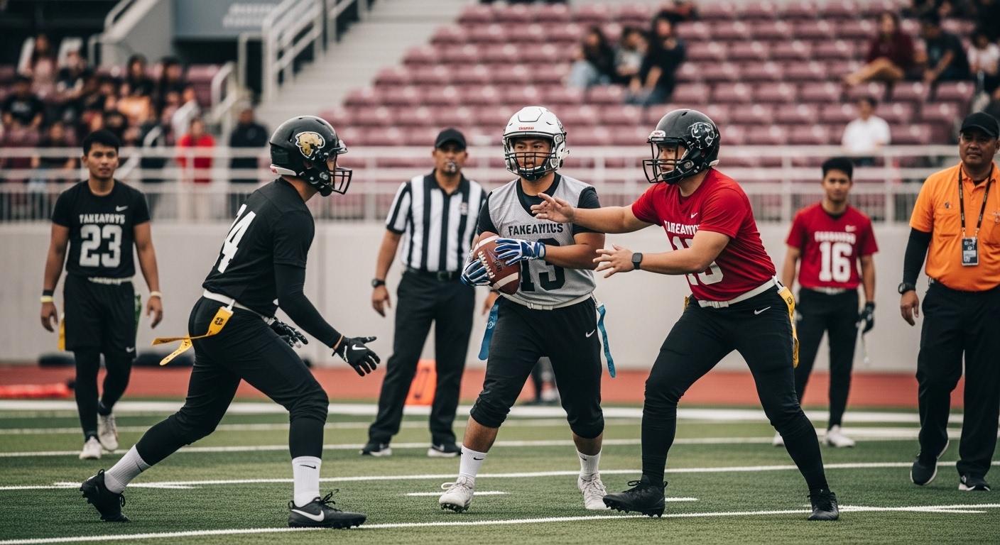 Flag football action scene in the Philippines for analysis article